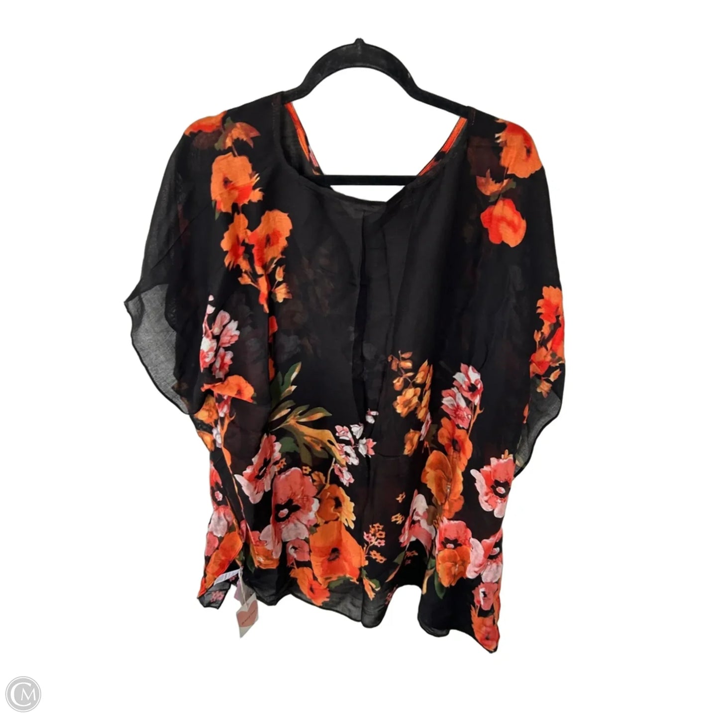 Swimwear Cover-up By Clothes Mentor In Black & Orange, Size: Osfm