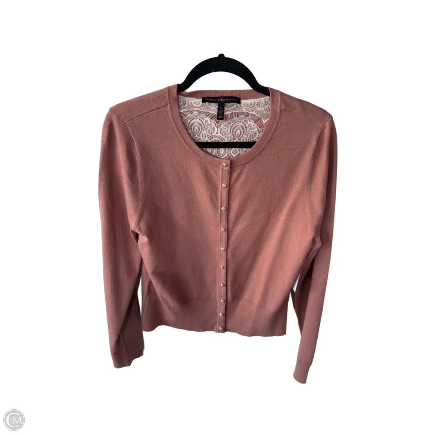 Sweater Cardigan By White House Black Market In Orange & Pink, Size: L