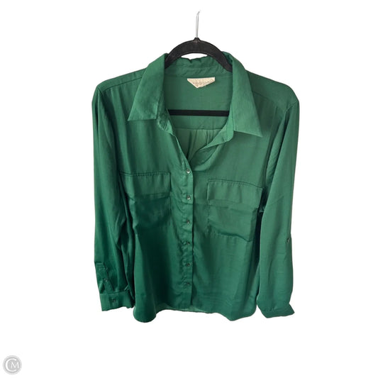 Blouse Long Sleeve By Melloday In Green, Size: Xl