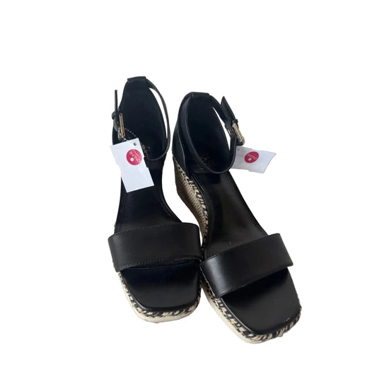 Sandals Heels Wedge By Vince Camuto In Black & Tan, Size: 7.5