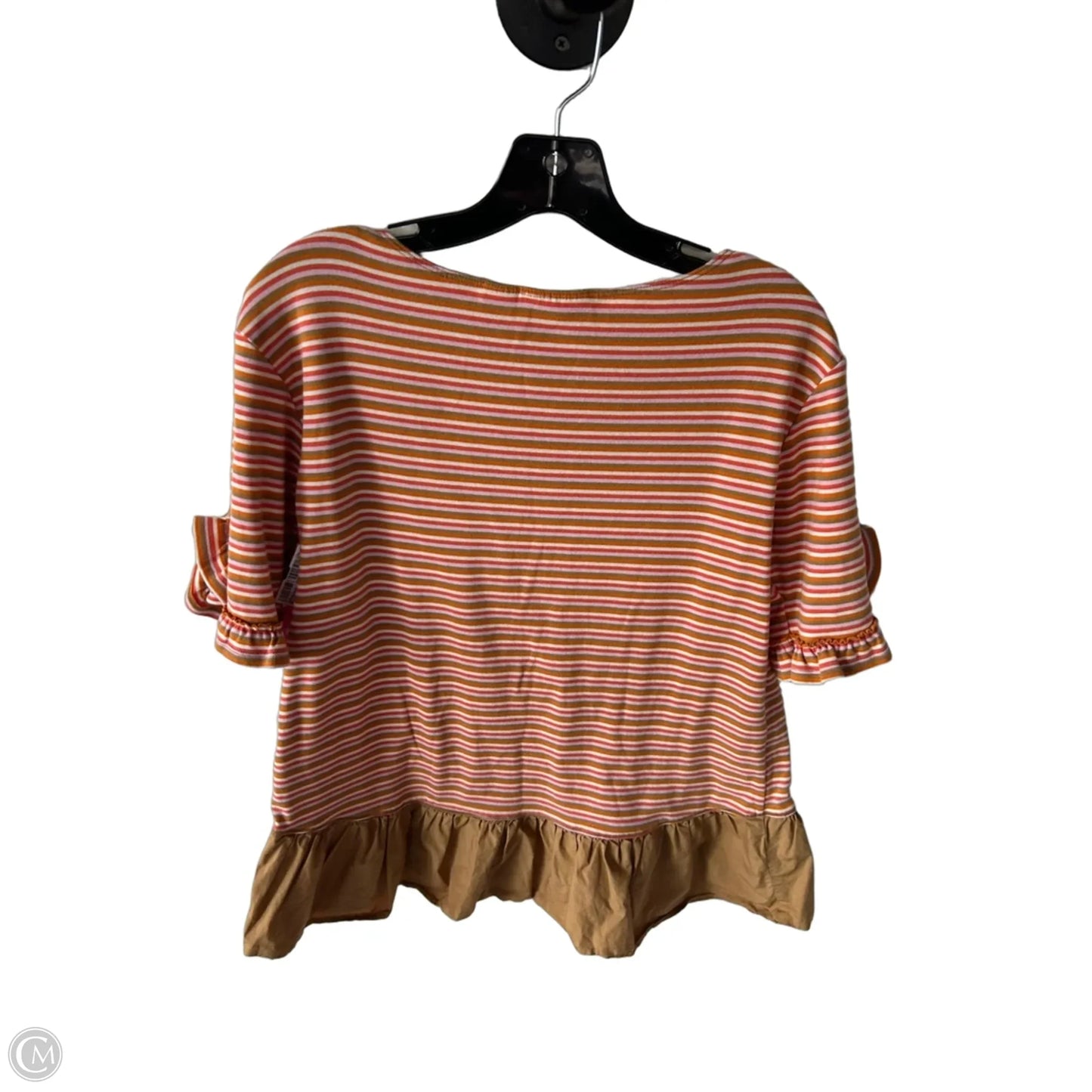 Top Short Sleeve By Maeve In Brown & Orange, Size: S
