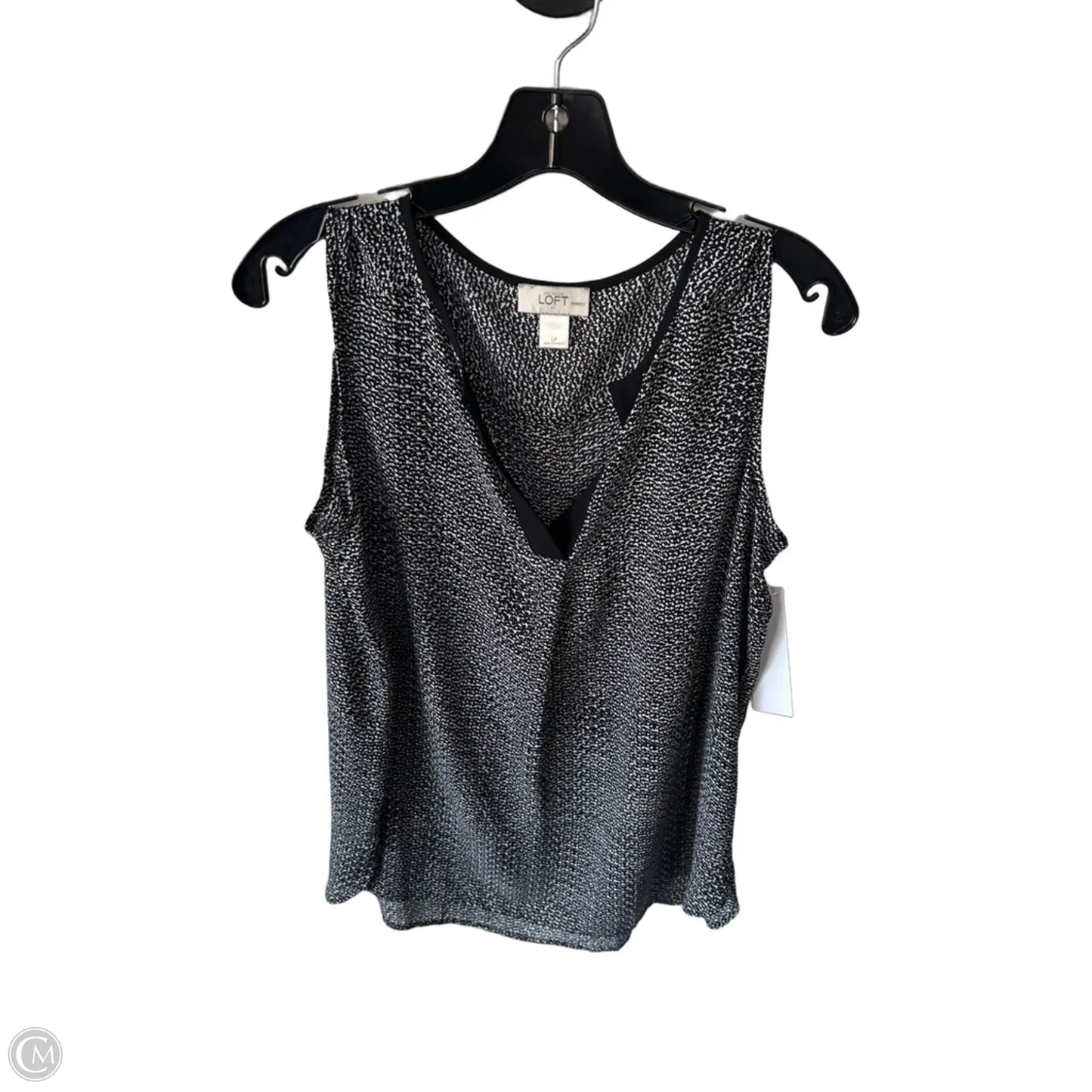 Blouse Sleeveless By Loft In Black & White, Size: Lp