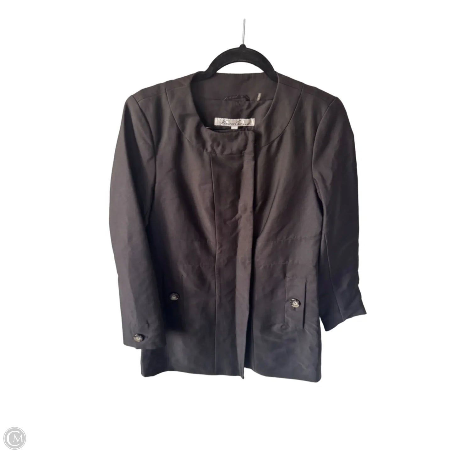 Coat Trench Coat By Kenneth Cole In Black, Size: M