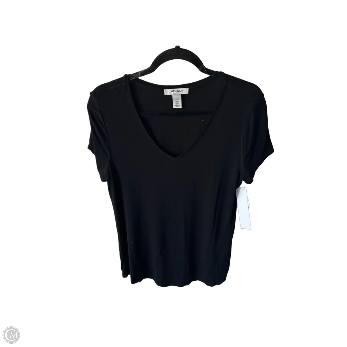 Top Short Sleeve Basic By White House Black Market In Black, Size: M