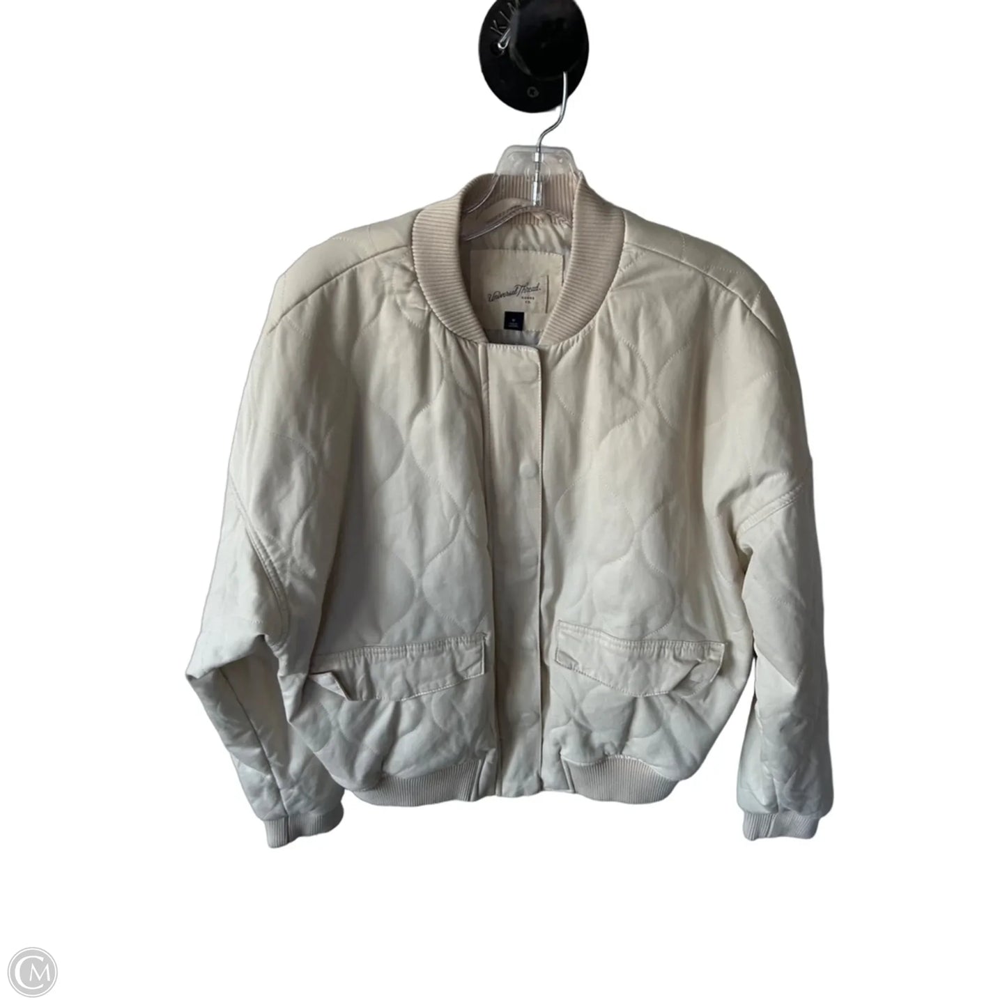 Jacket Puffer & Quilted By Universal Thread In Cream, Size: M