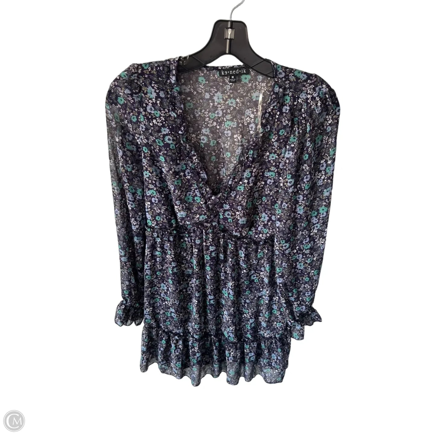 Dress Casual Short By Clothes Mentor In Blue & Green, Size: M