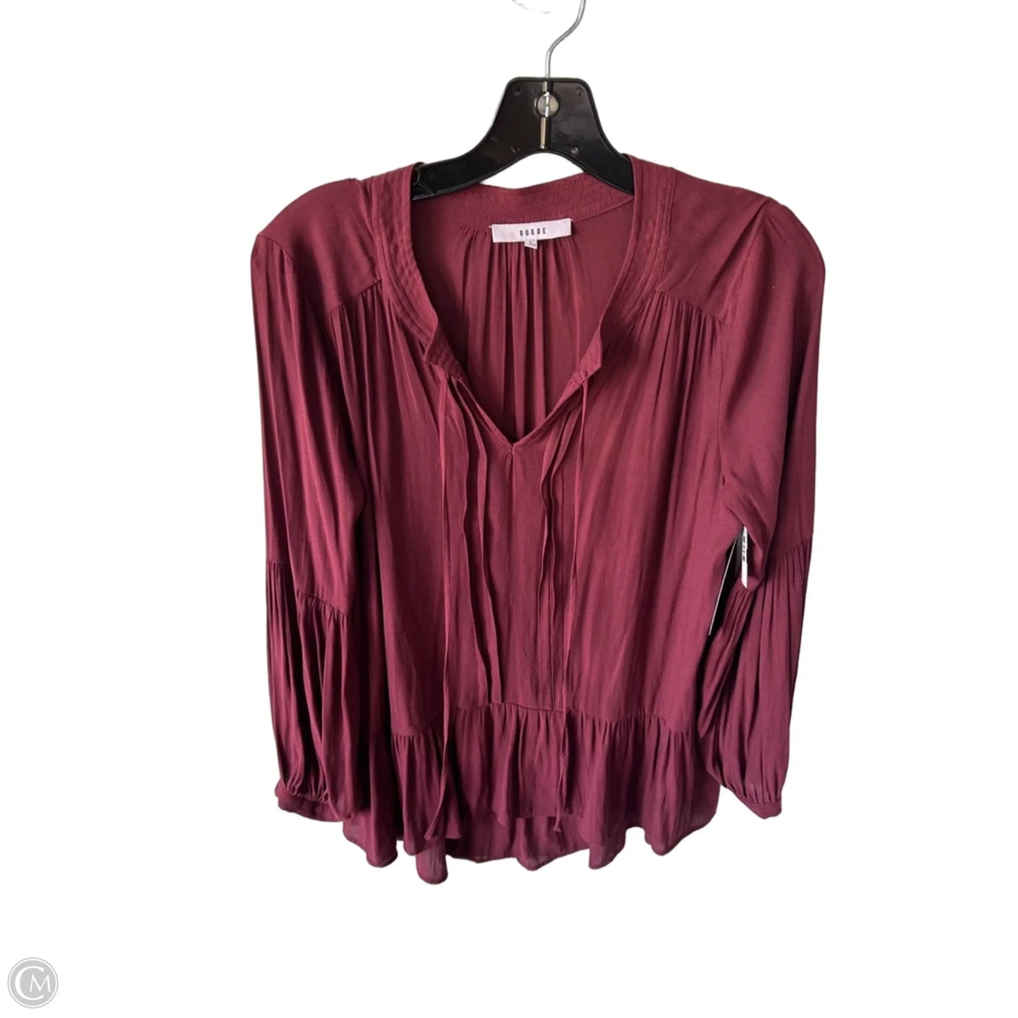 Blouse Long Sleeve By Ro & De In Red, Size: S
