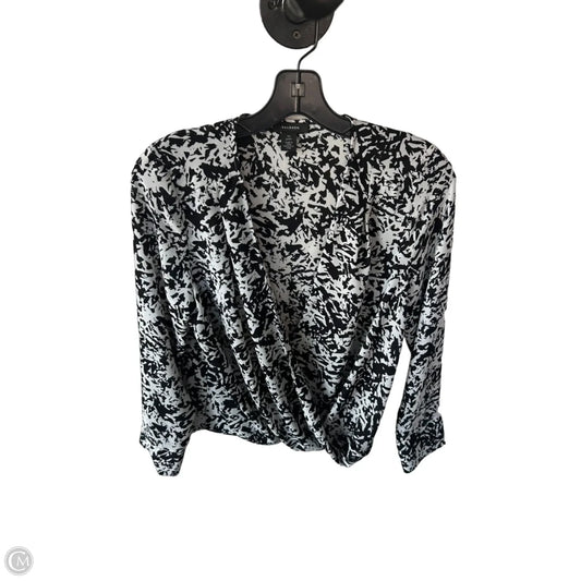 Top Long Sleeve By Halogen In Black & White, Size: Xsp