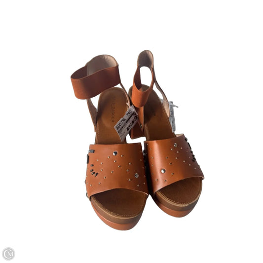 Sandals Heels Block By Kelsi Dagger In Tan, Size: 7.5