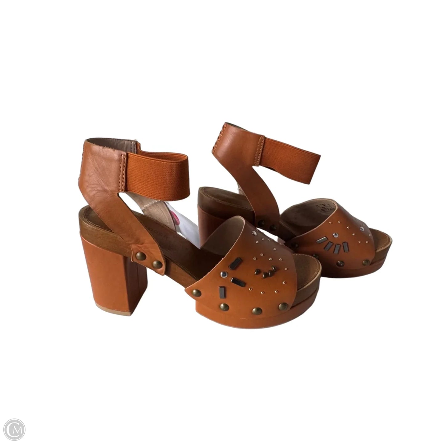 Sandals Heels Block By Kelsi Dagger In Tan, Size: 7.5