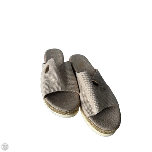 Sandals Heels Wedge By Cme In Tan, Size: 8.5