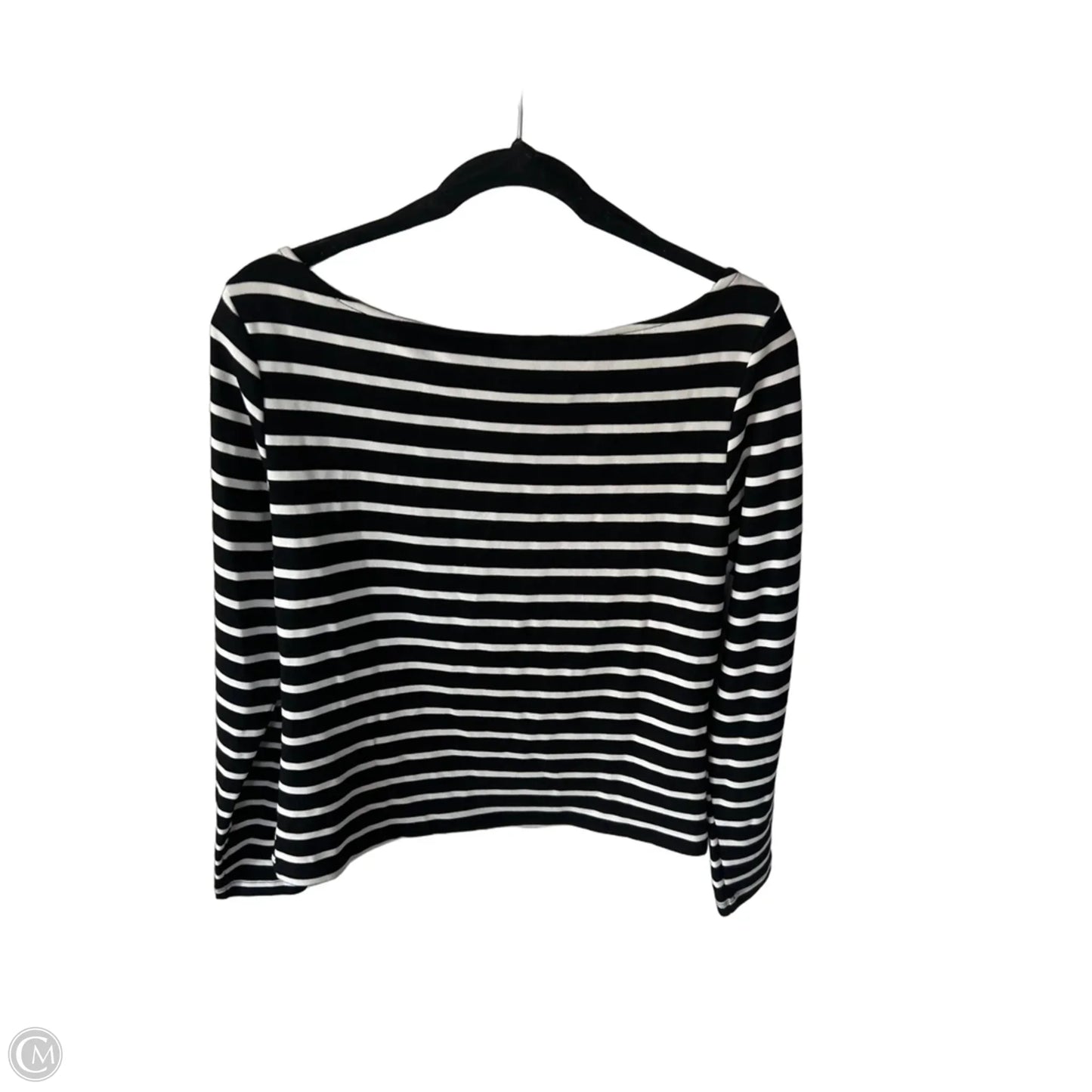 Top Long Sleeve Basic By H&m In Black & White, Size: L