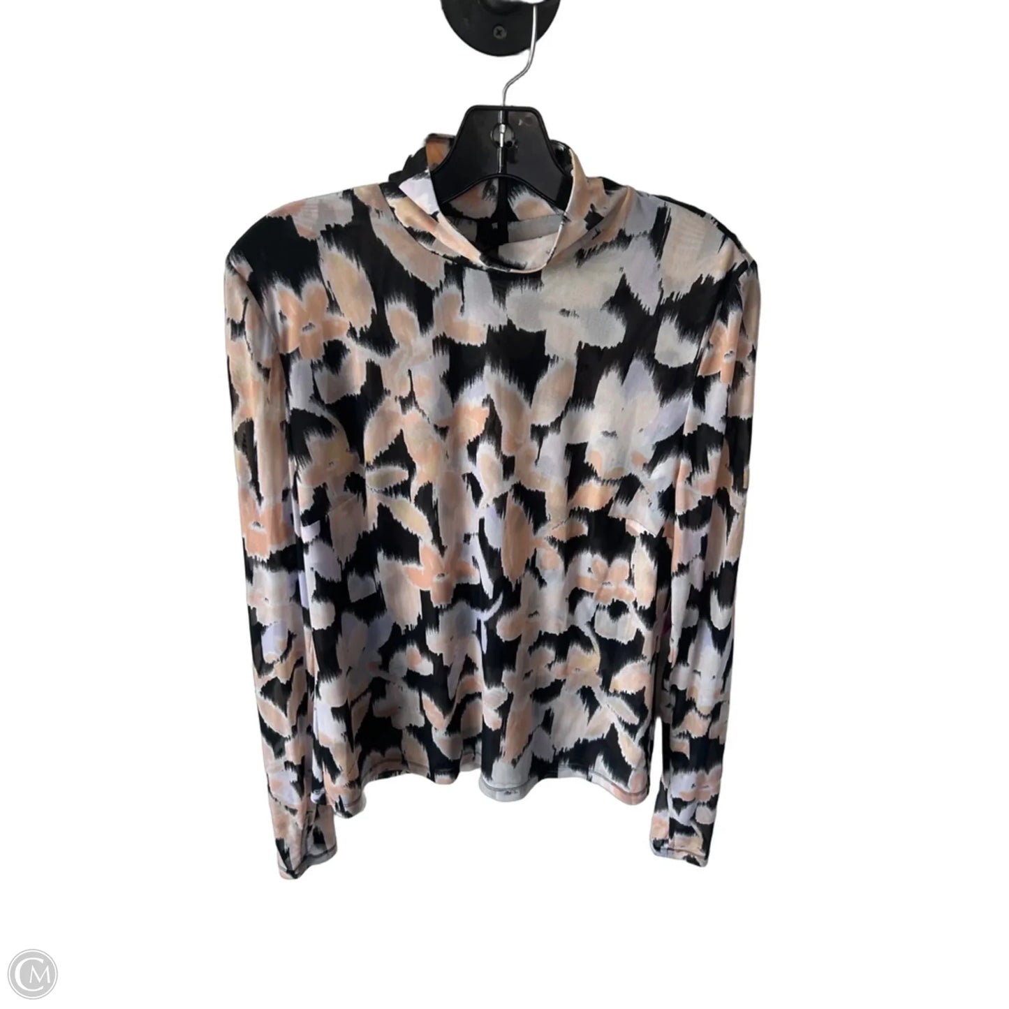 Top Long Sleeve By Cabi In Black & Orange, Size: M