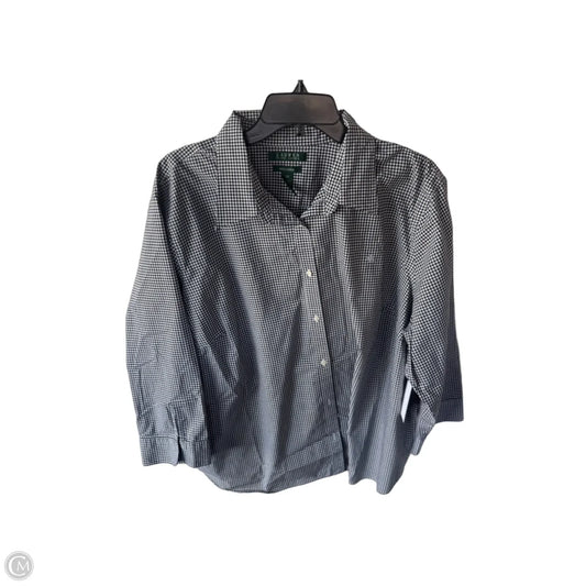 Blouse Long Sleeve By Lauren By Ralph Lauren In Black & White, Size: 3x