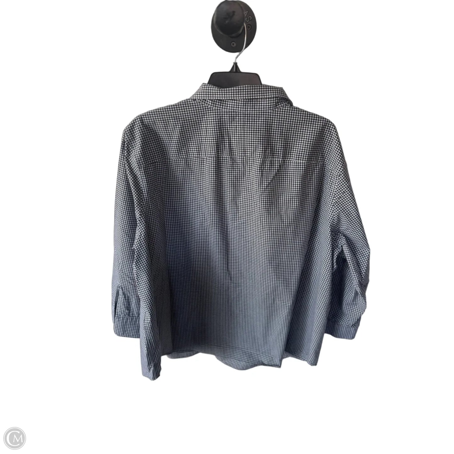 Blouse Long Sleeve By Lauren By Ralph Lauren In Black & White, Size: 3x