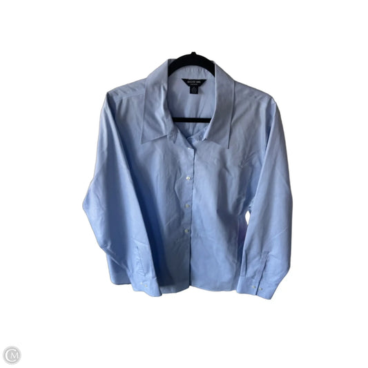 Blouse Long Sleeve By August Max Woman In Blue, Size: 2x