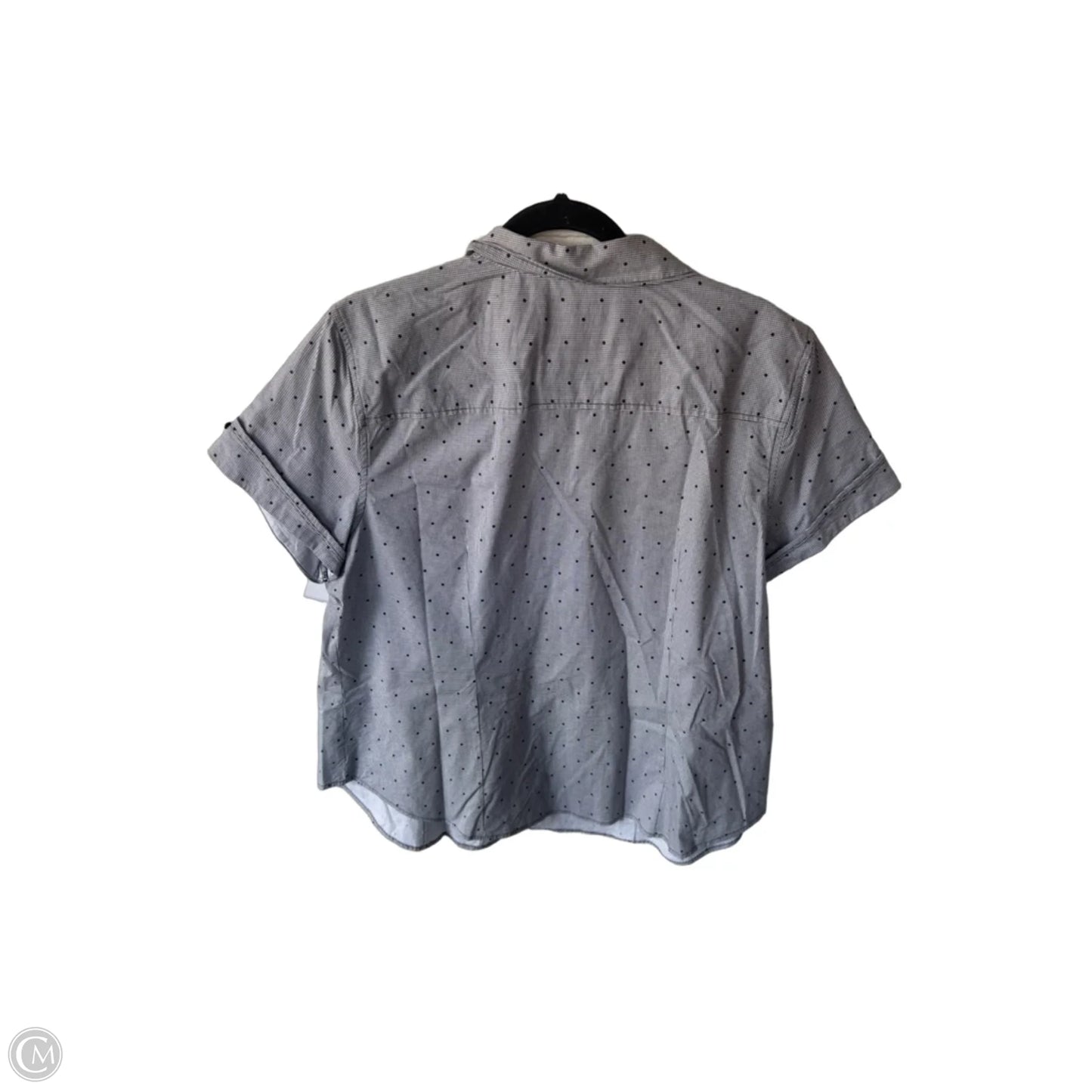 Blouse Short Sleeve By Liz Claiborne In Black & White, Size: Xxl
