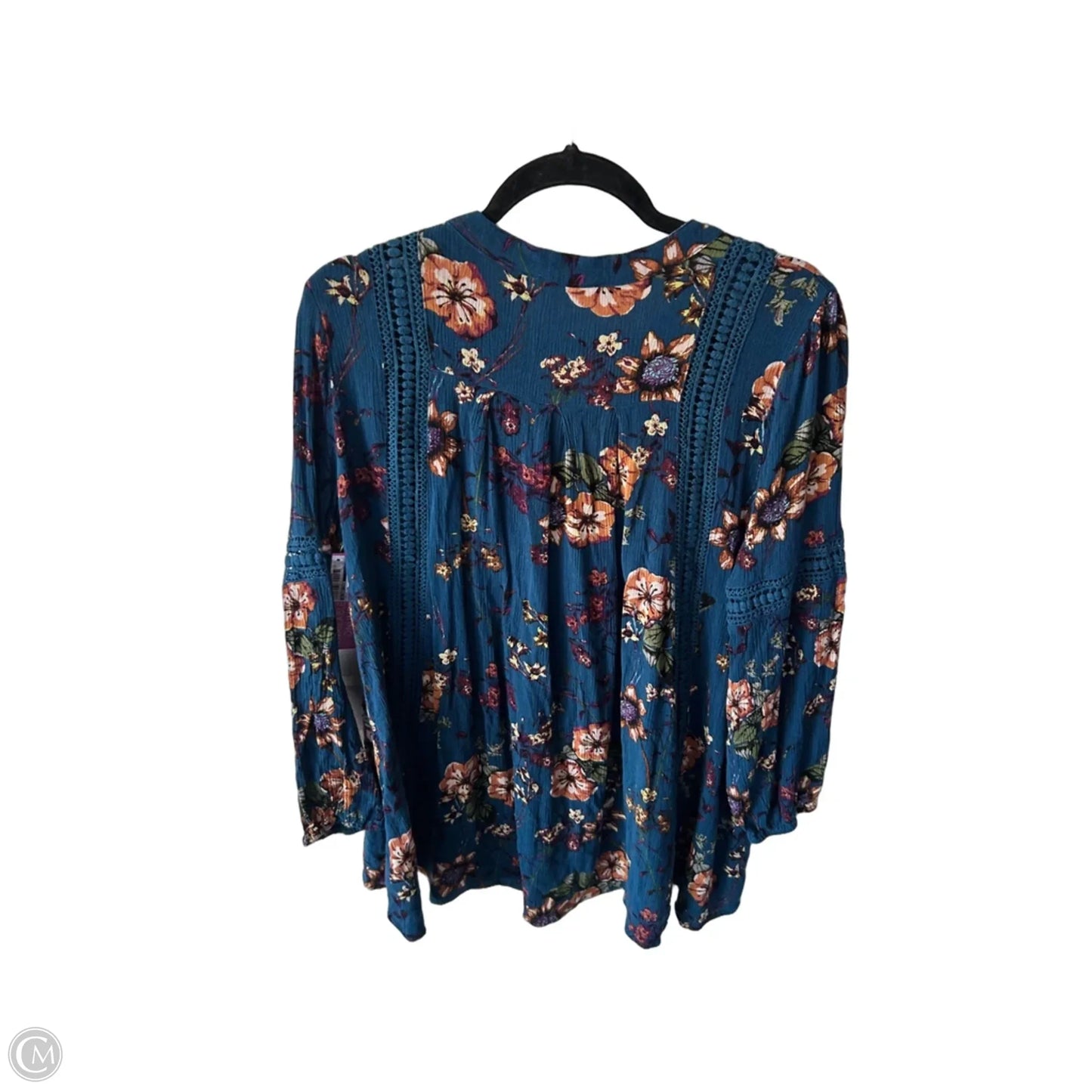 Tunic Long Sleeve By Altard State In Blue & Brown, Size: M