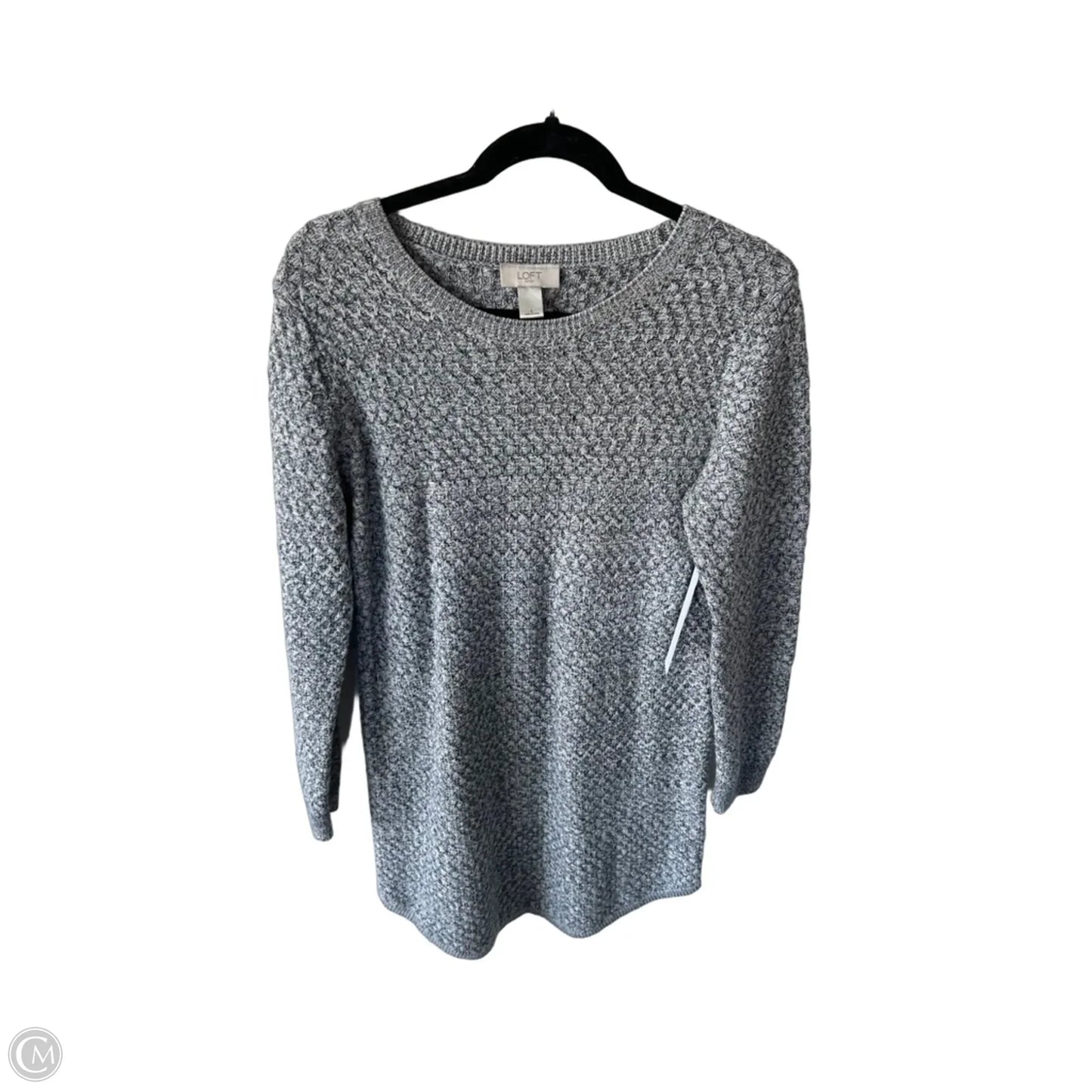 Dress Sweater By Loft In Black & White, Size: L