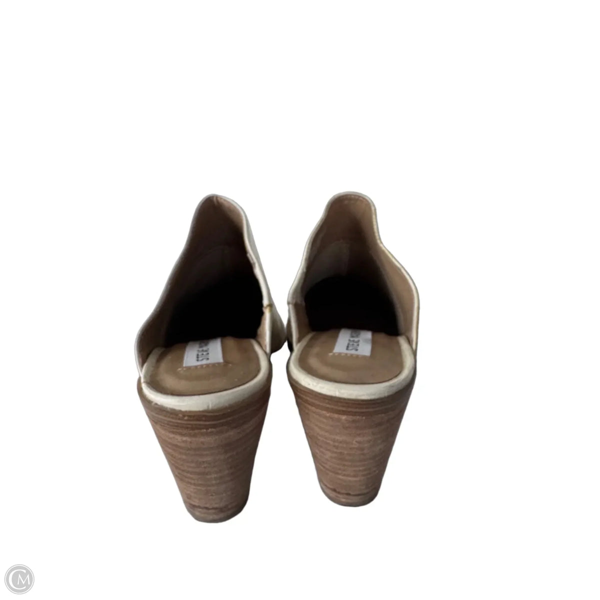 Boots Ankle Heels By Steve Madden In Cream & Silver, Size: 6.5