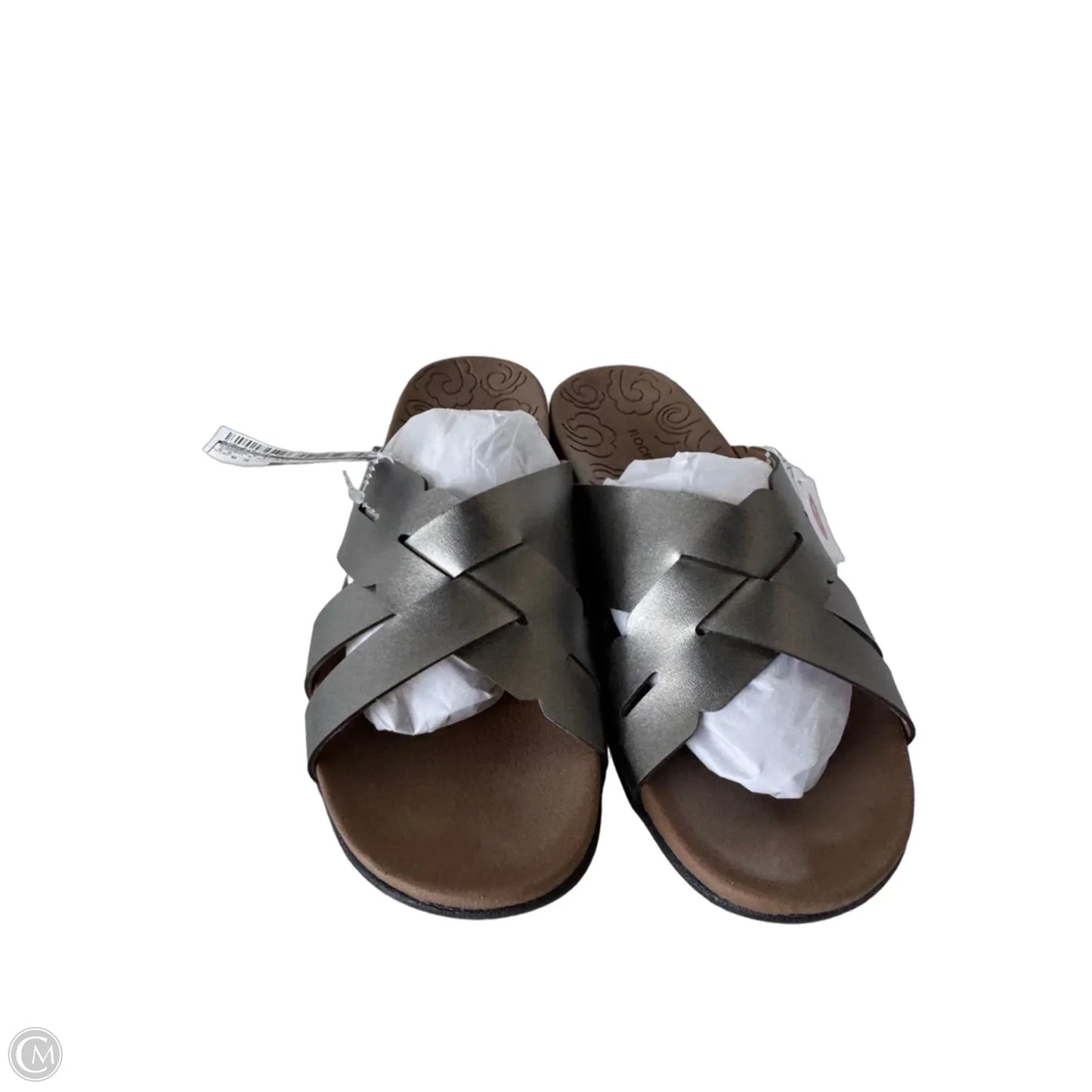 Sandals Flats By Rockport In Green & Silver, Size: 6.5