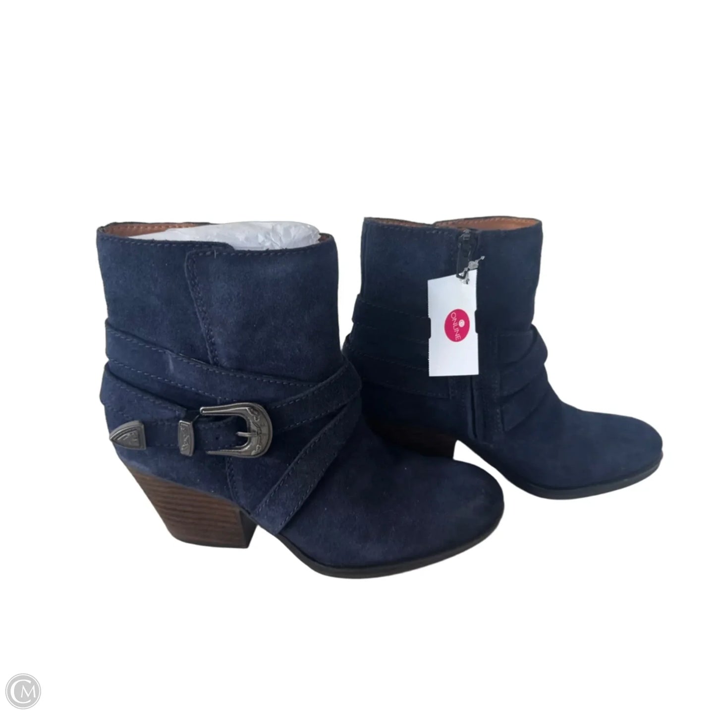 Boots Ankle Heels By Zodiac In Navy, Size: 6.5