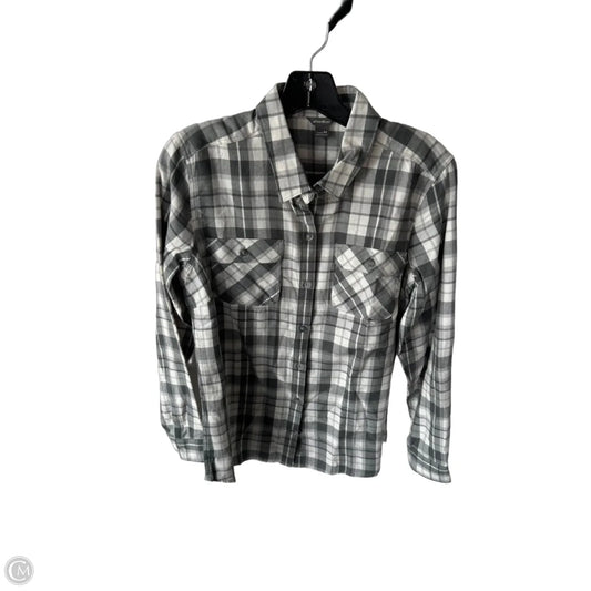 Top Long Sleeve By Eddie Bauer In Green & Grey, Size: M