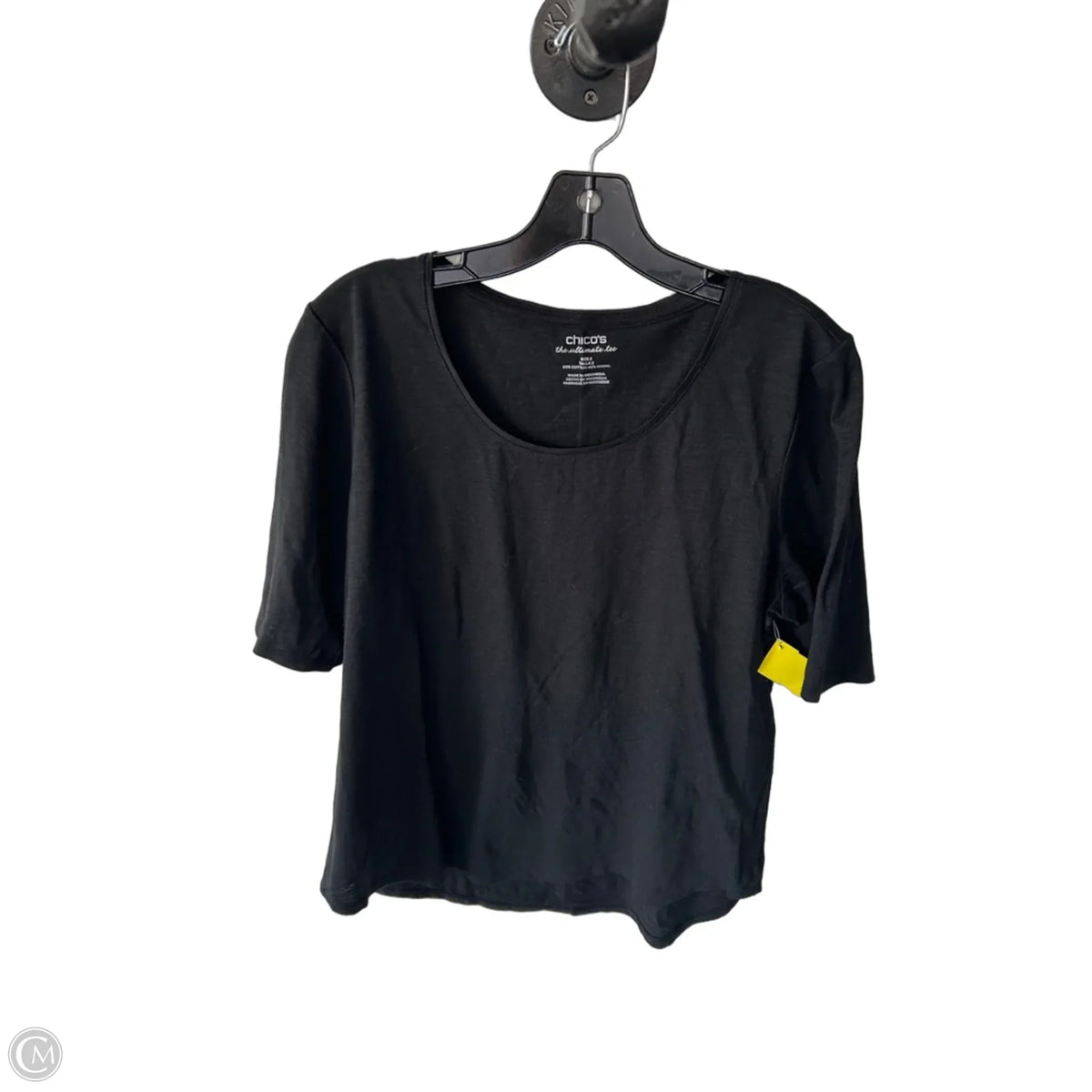 Top Short Sleeve Basic By Chicos In Black, Size: L