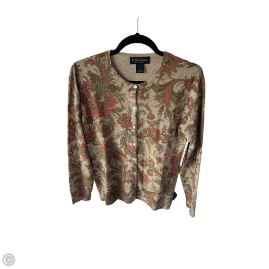 Sweater Cardigan Cashmere By Brooks Brothers In Brown & Pink, Size: L