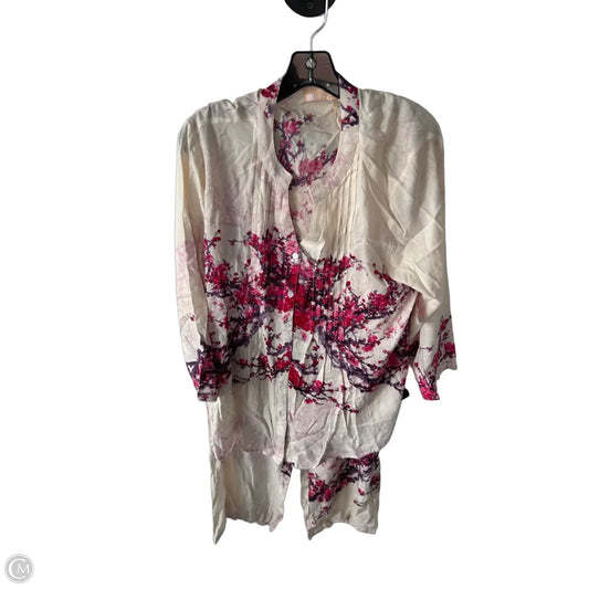 Pajamas 2pc By Clothes Mentor In Cream & Pink, Size: Xl