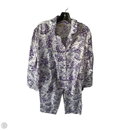 Pajamas 2pc By Appleseeds In Purple & White, Size: Xl