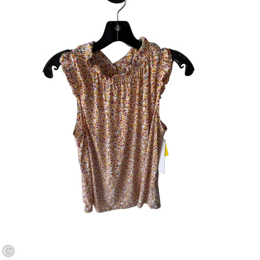 Blouse Sleeveless By Adrianna Papell In Red & Yellow, Size: Xl