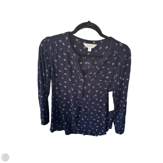 Top 3/4 Sleeve By Market & Spruce In Blue & Cream, Size: M