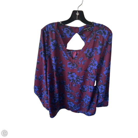 Blouse Long Sleeve By 41 Hawthorn In Purple & Red, Size: 2x
