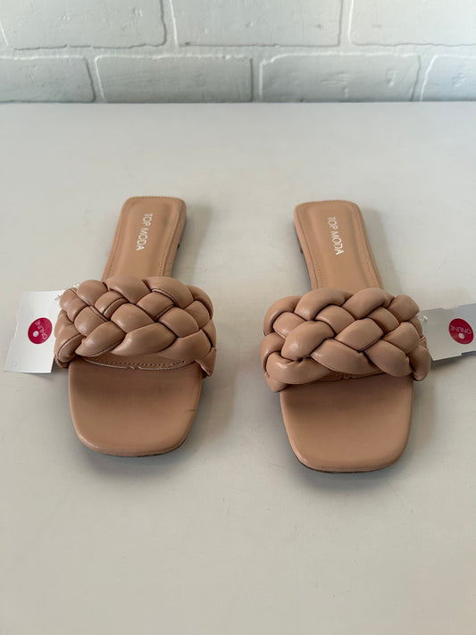 Sandals Flats By Top Moda In Tan, Size: 7