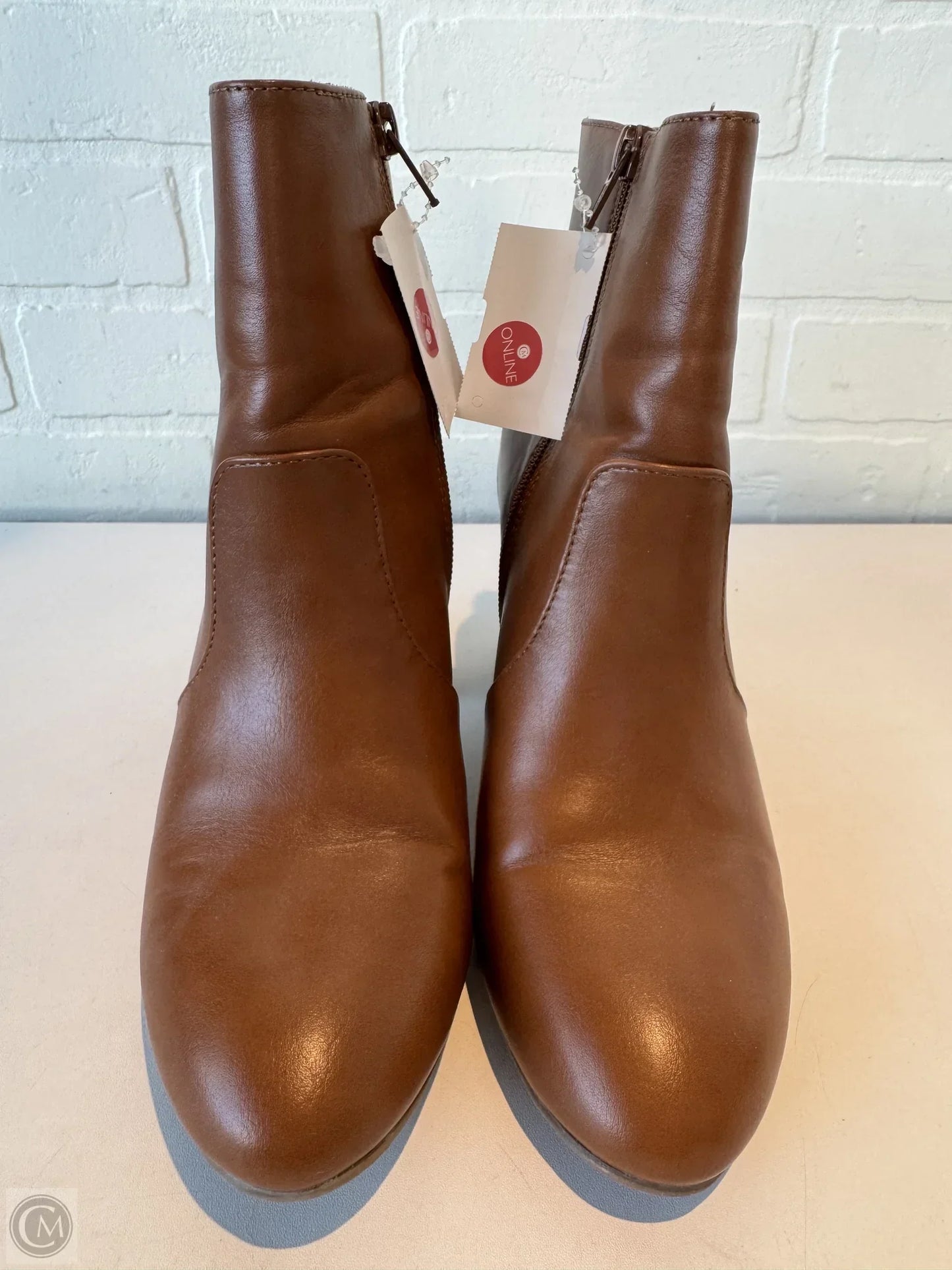 Boots Ankle Heels By Old Navy In Brown, Size: 7