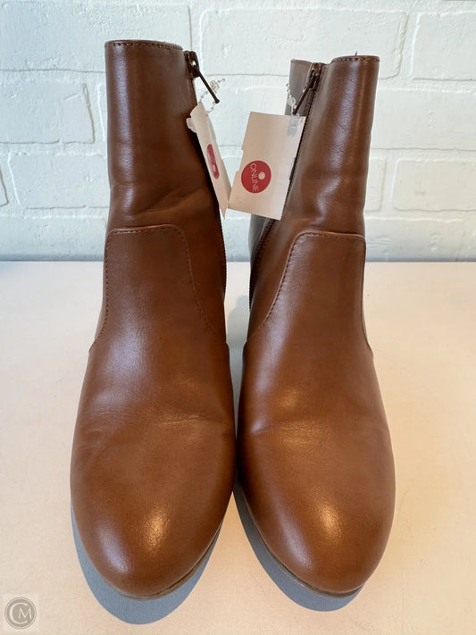 Boots Ankle Heels By Old Navy In Brown, Size: 7