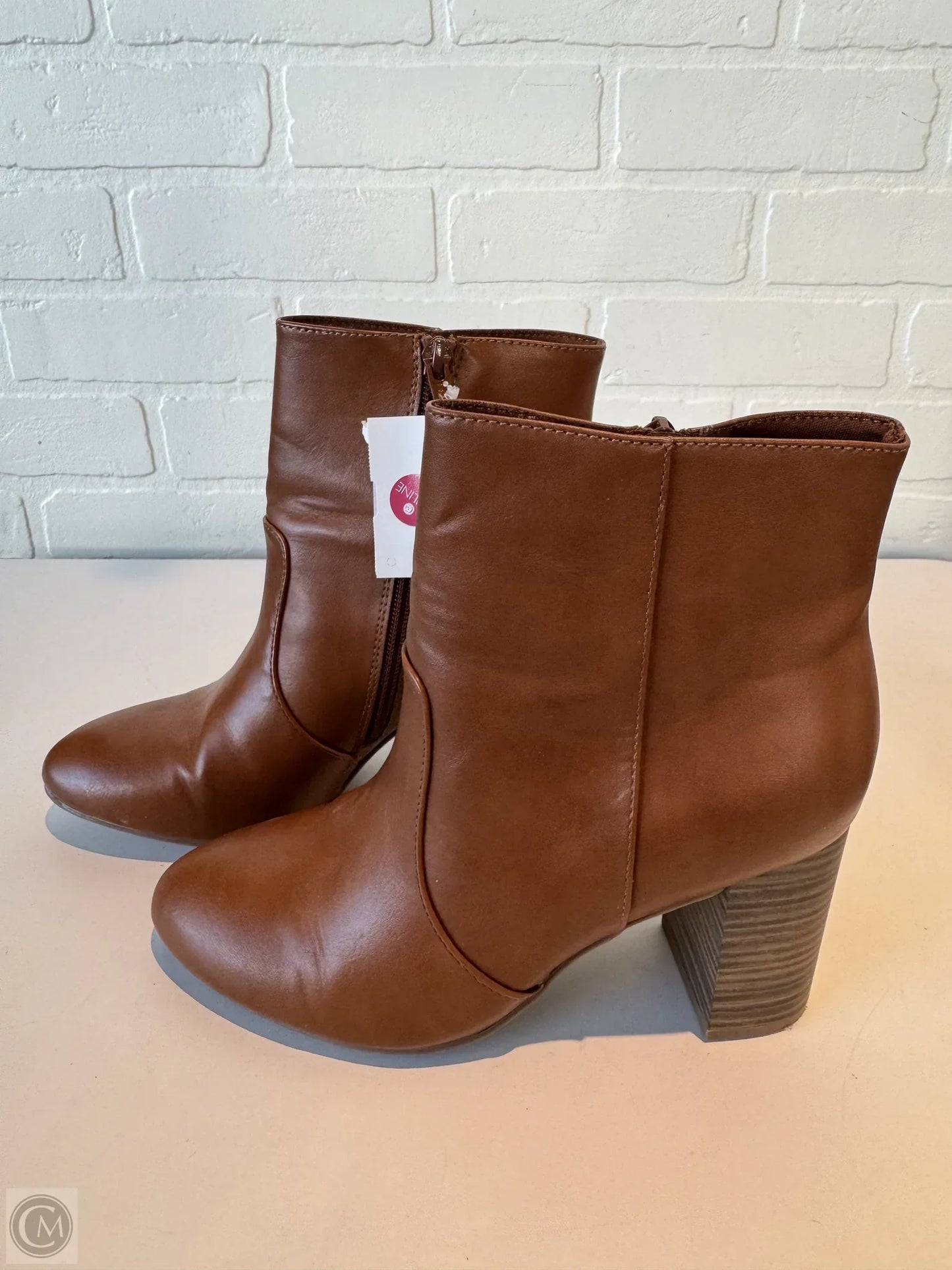 Boots Ankle Heels By Old Navy In Brown, Size: 7