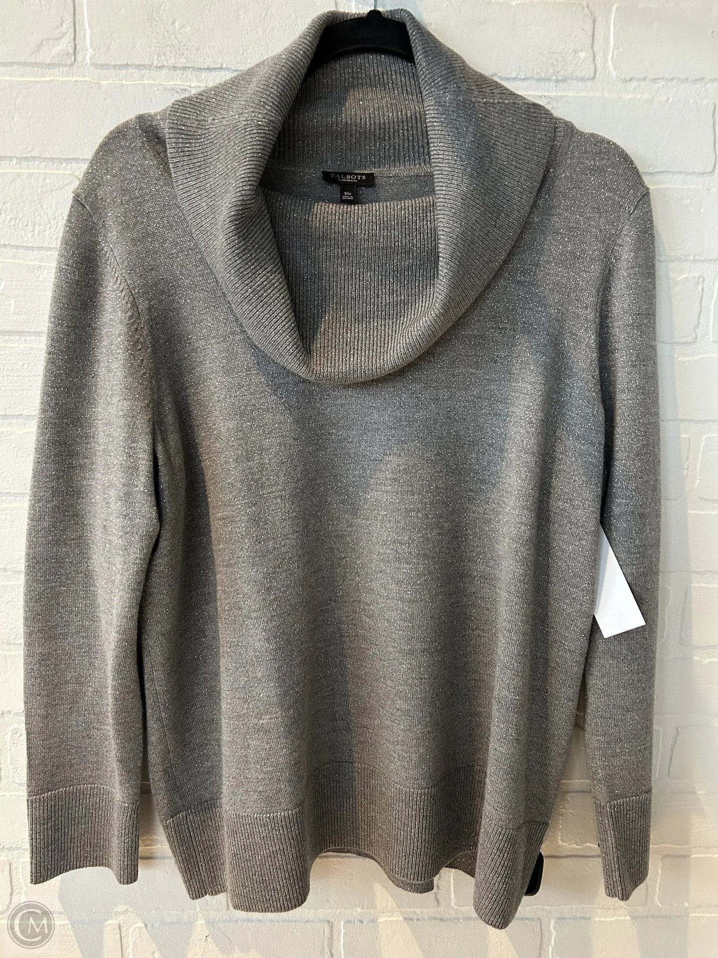 Sweater By Talbots In Grey, Size: 1x