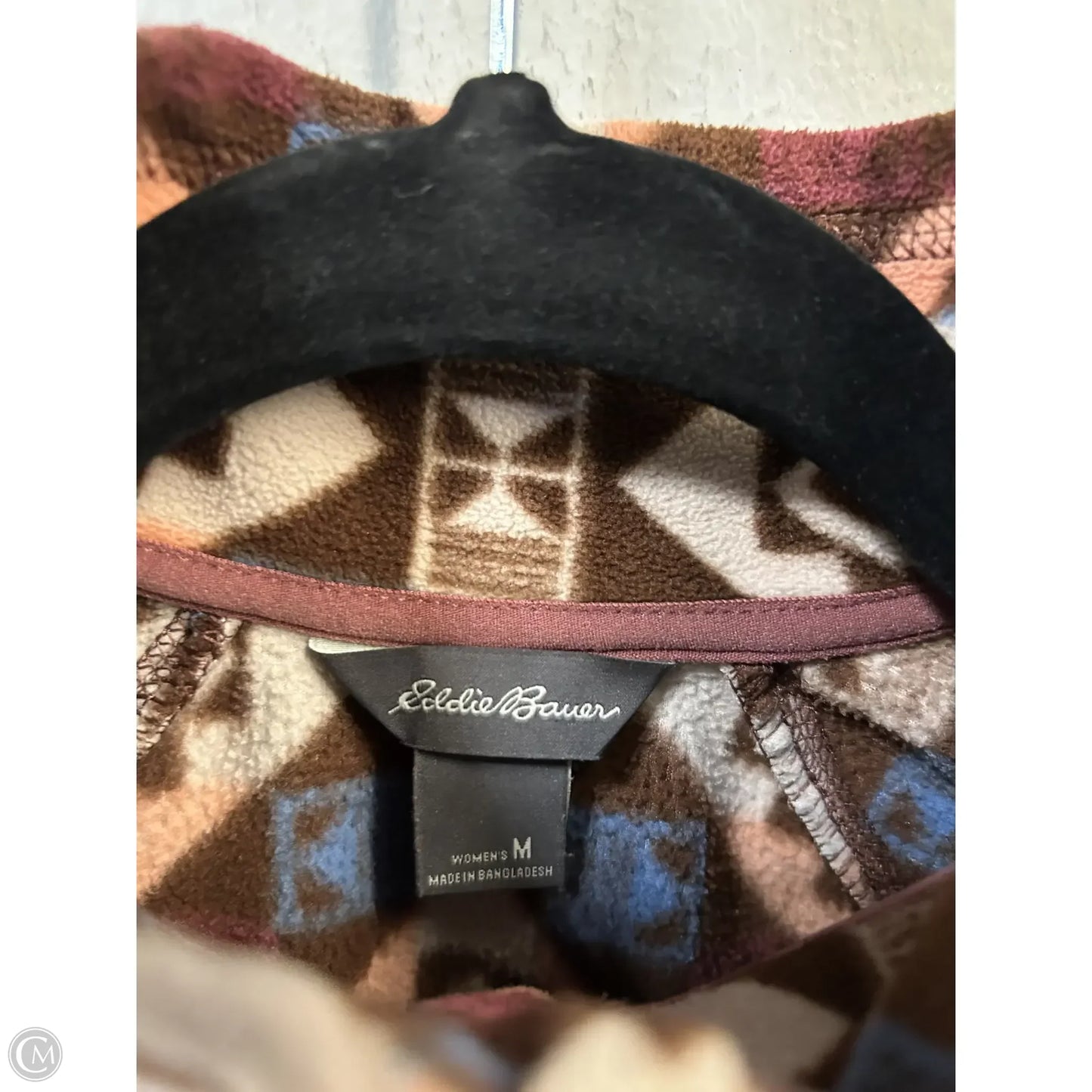 Jacket Fleece By Eddie Bauer In Brown & Purple, Size: M
