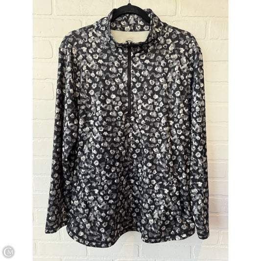 Athletic Top Long Sleeve Collar By Talbots In Black & Grey, Size: 1x
