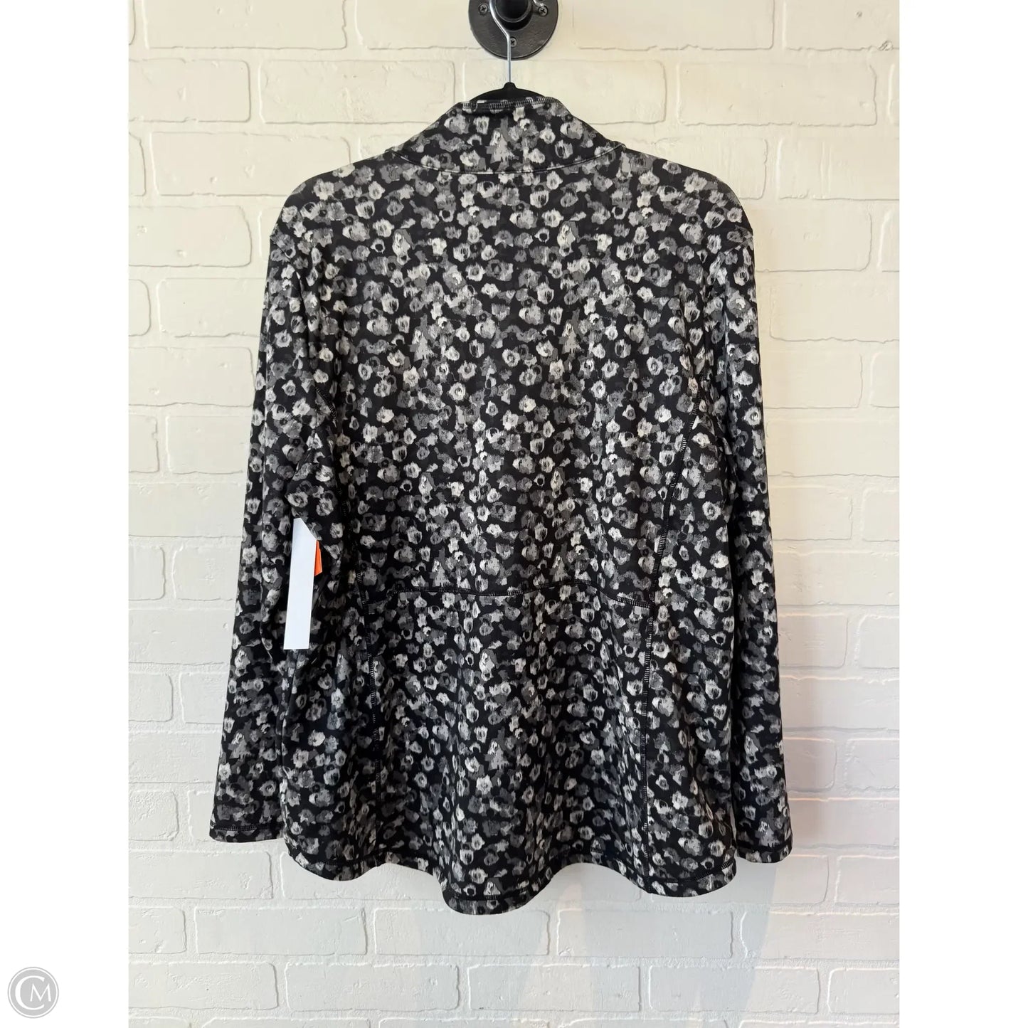 Athletic Top Long Sleeve Collar By Talbots In Black & Grey, Size: 1x