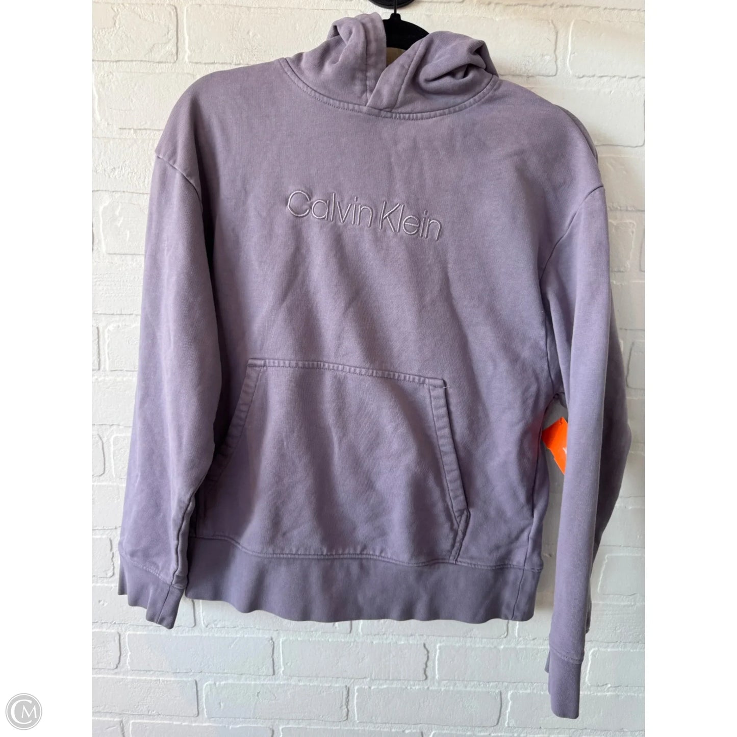 Sweatshirt Hoodie By Calvin Klein In Purple, Size: M