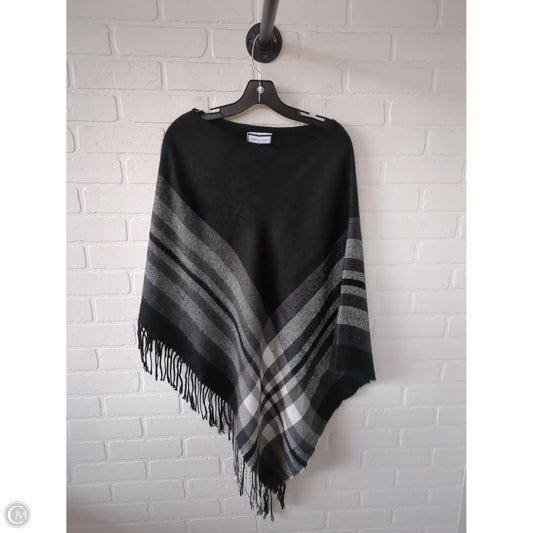 Poncho By Charter Club In Black & Grey, Size: Osfm