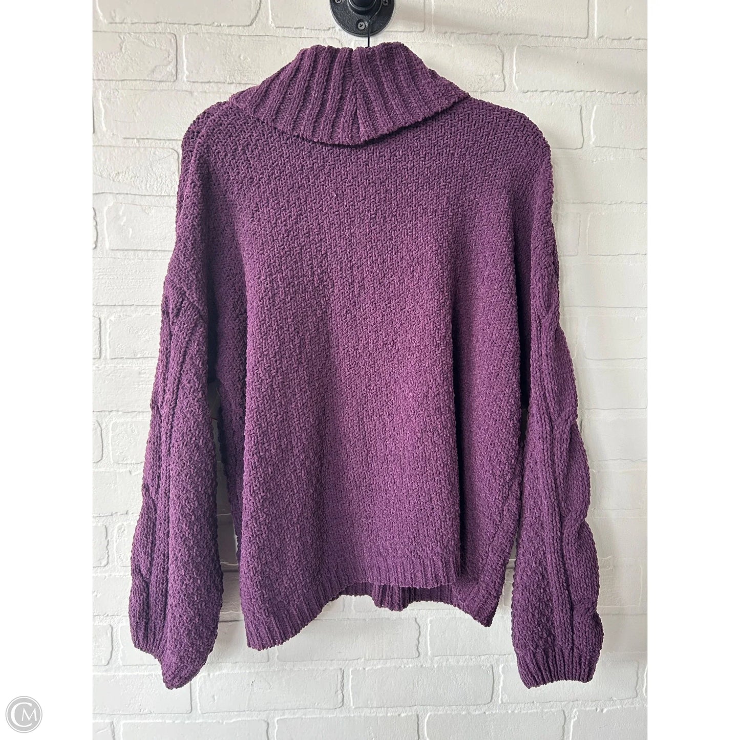 Sweater By Seven 7 In Purple, Size: Xl