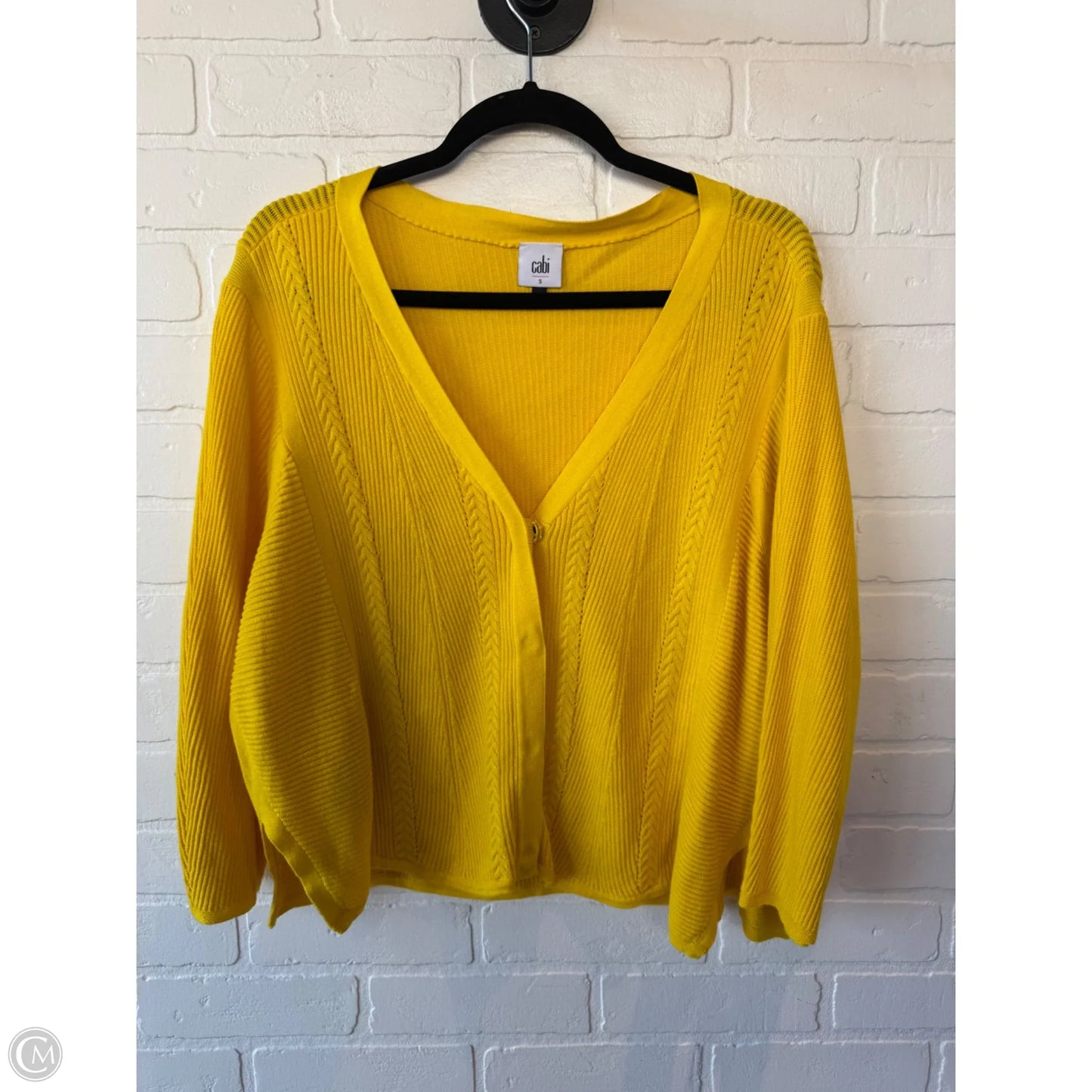 Sweater Cardigan By Cabi In Yellow, Size: S