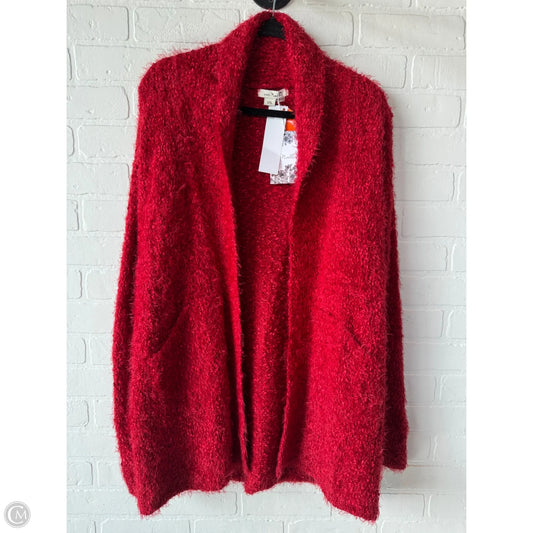 Sweater Cardigan By Simply Noelle In Red, Size: L