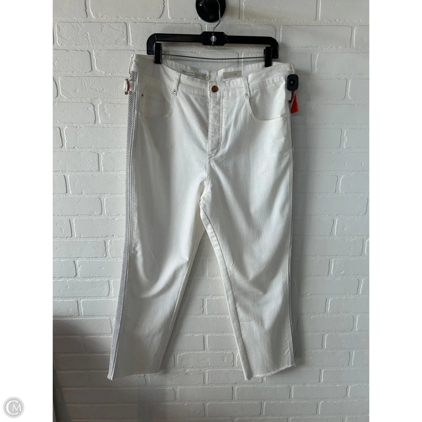 Jeans Straight By Pilcro In White Denim, Size: 14