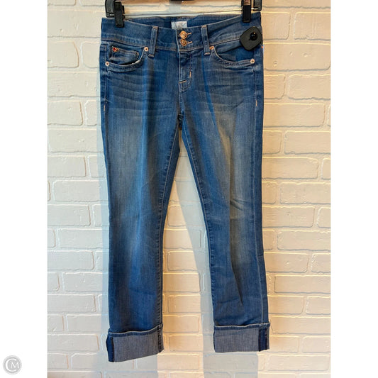 Jeans Cropped By Hudson In Blue Denim, Size: 2