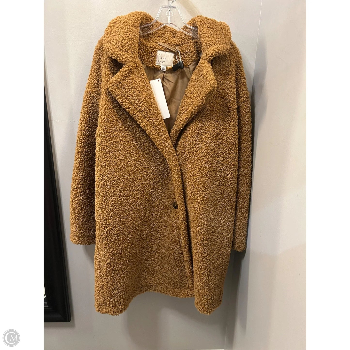 Coat Faux Fur & Sherpa By A New Day In Tan, Size: Xl